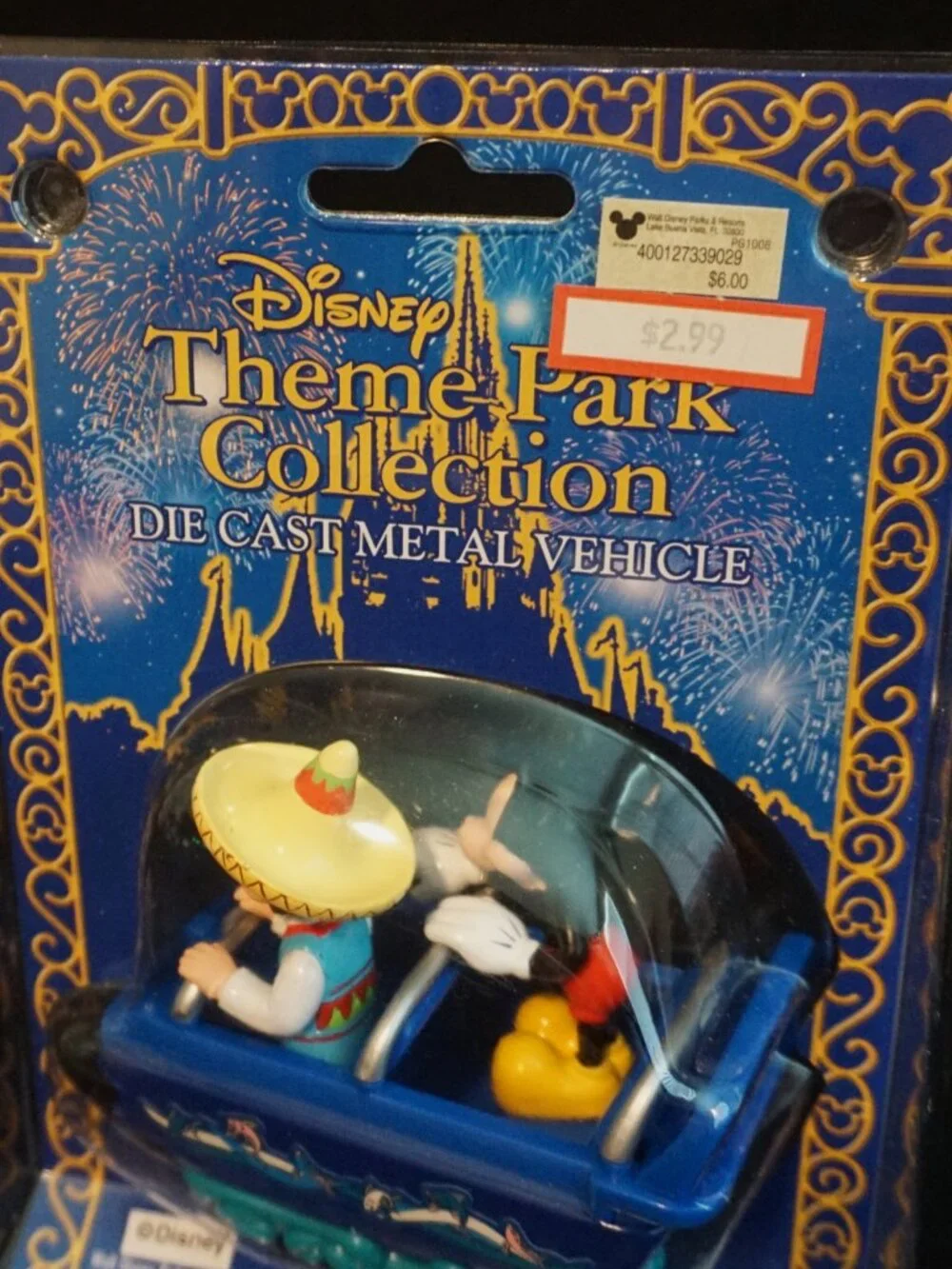 Disney Theme Park Die Cast Medal Vehicle Small World Mickey Mouse